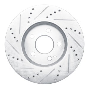 Mercedes-Benz B200 Brake Rotor (1) - Front Right - R1 Concepts - Drilled & Slotted - Silver - `06-`11